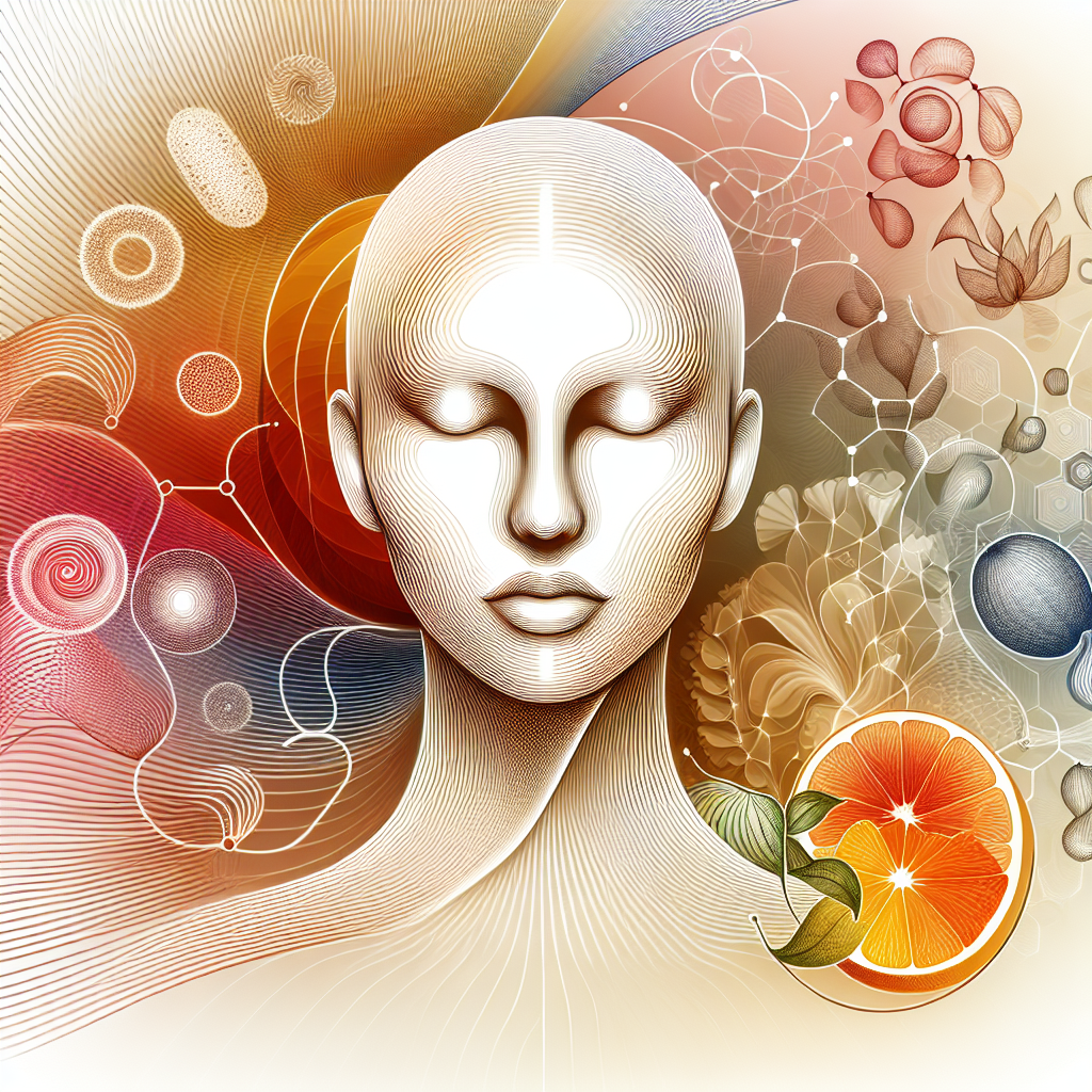 An abstract and symbolic image representing skin elasticity and healthy weight loss. Visualize a smooth, firm human silhouette or a subtle outline, with gentle, glowing lines or wave patterns emphasizing collagen and firmness. Integrate subtle elements like a few vibrant fruits (Vitamin C) or a symbolic protein structure, suggesting a nutritious diet. The background should be clean and bright, conveying a sense of scientific well-being and transformation.