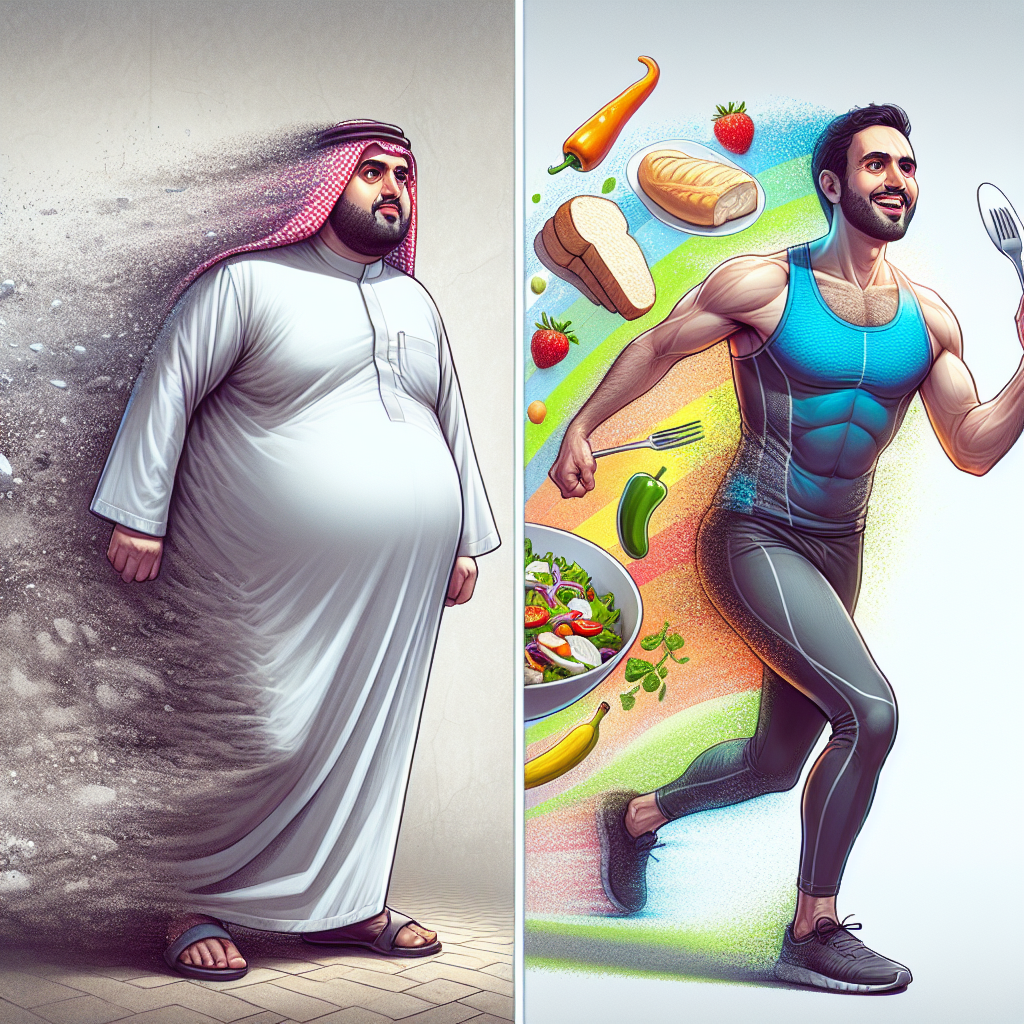A conceptual split image showing a transformation. On one side, a person looks sluggish and perhaps a bit bloated, with a generic white bread product nearby. On the other side, the same person looks energetic, lean, and happy, engaging in a light activity, with a fresh salad and lean protein visible. The background transitions from a slightly dull setting to a brighter, more vibrant one, symbolizing improved energy, reduced water retention, and effective weight management. Dynamic, clean illustration style.
