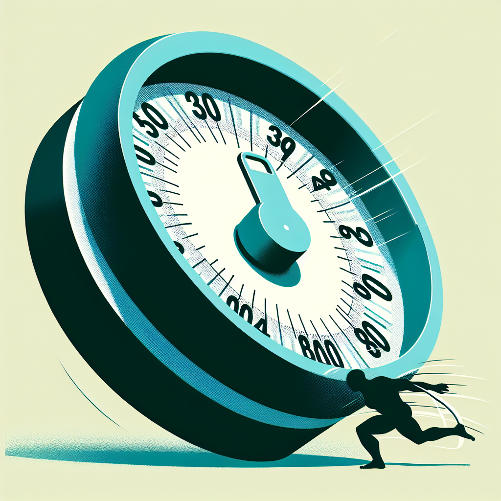 An abstract and symbolic image representing the 'Jojo Effect' for weight loss. A silhouette of a person is struggling with a giant, metaphorical yo-yo that resembles a bathroom scale. The scale's numbers are blurred, indicating rapid fluctuation, and the yo-yo is mid-air, illustrating the up-and-down cycle of weight loss and regain. The scene conveys frustration and the difficulty of breaking the cycle, with a dynamic, clean, and slightly minimalist style.