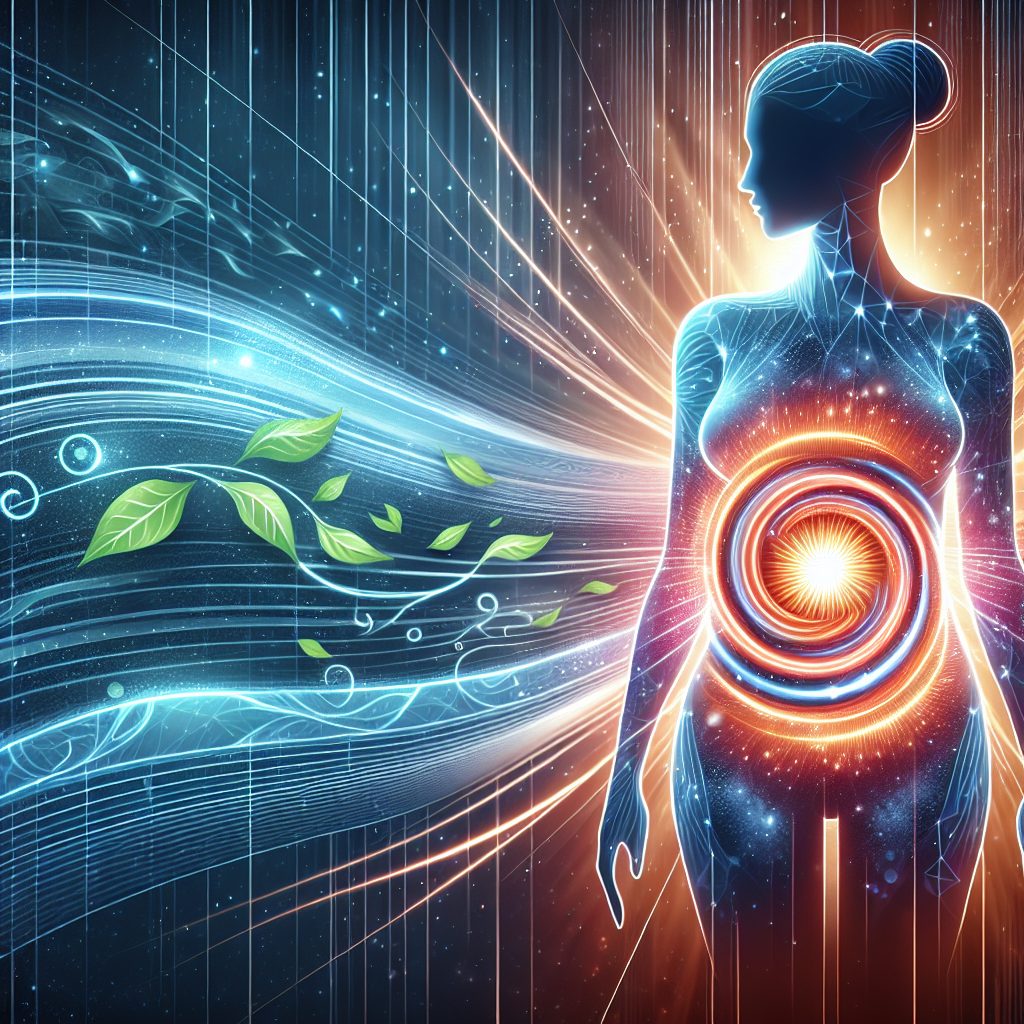 A vibrant, energetic digital illustration depicting the silhouette of a person with a glowing, fast-spinning internal energy core in their abdomen, symbolizing a highly active metabolism for efficient fat burning and weight loss. Dynamic streaks of light and subtle healthy elements like a flowing water stream or a leafy pattern are in the background, conveying vitality and progress. Modern, clean aesthetic.