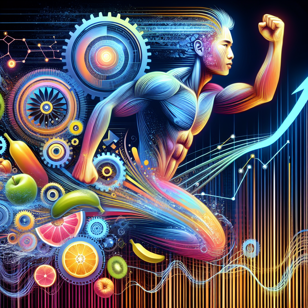 A vibrant and dynamic illustration of a person brimming with energy, surrounded by visual metaphors for a stimulated metabolism. Elements like smoothly turning gears, flowing water, fresh fruits, and subtle, upward-trending arrows or a subtle timeline should convey a sense of progress and the duration of the process. The overall mood is positive, healthy, and full of vitality, with bright, encouraging colors.