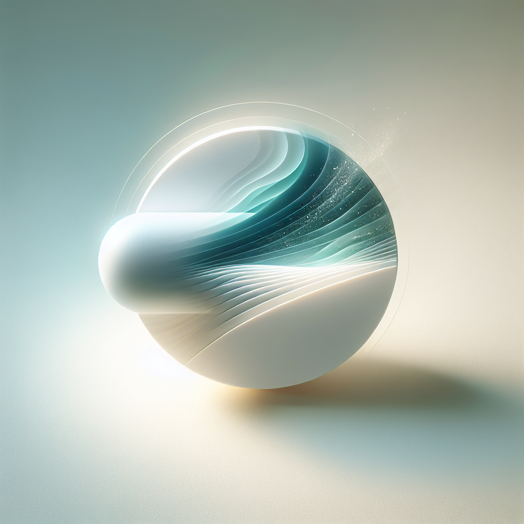 A sleek, minimalist image of a single white pill resting on a smooth surface. In the background, an abstract, subtle visual representation of a rumbling or empty stomach transforming into a calm, satisfied feeling, with soft, ethereal light emphasizing the transition from hunger to satiety. The style is clean, modern, and slightly scientific.