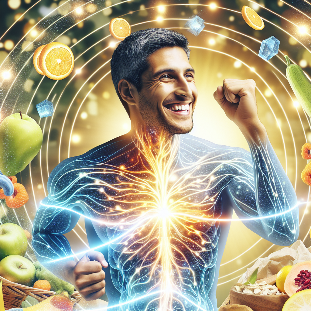 A vibrant digital illustration of a person radiating energy and vitality, with subtle, glowing internal pathways or an abstract 'engine' at their core, symbolizing an active metabolism. The person is smiling, appearing light and healthy, perhaps in a state of joyful movement or well-being. The background is bright and optimistic, hinting at easy weight management and abundant energy, with elements like fresh food or a clear, active environment. Dynamic, positive, and inspiring.