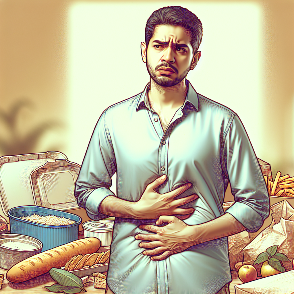 A person with a slightly frustrated and bewildered expression, holding their stomach as if still hungry, despite an array of food items (like a half-eaten meal or snacks) being subtly blurred in the background, symbolizing an insatiable, constant hunger even after consuming food. The lighting is soft and natural, emphasizing a realistic and thoughtful mood suitable for a blog article header.