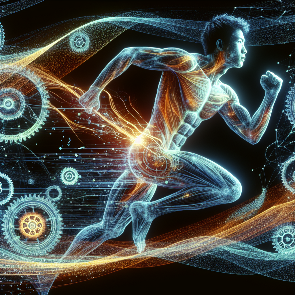 A vibrant, energetic illustration of a person in a dynamic pose, surrounded by glowing abstract pathways and subtle gears, symbolizing an active metabolism and efficient energy conversion. The image should convey health, vitality, and effective fat burning. Modern, clean digital art style with bright, optimistic colors.